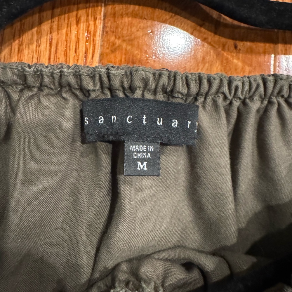 Sanctuary Stella Off-Shoulder Shift Dress Fatigue/ Olive Green Medium Nordstrom - Picture 3 of 4